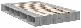Estrutura cama 140x190 cm derivados de madeira cinzento sonoma