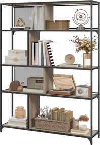Estante de arrumação com 5 prateleiras, estrutura em aço, estilo industrial - 120 x 30 x 161 cm
