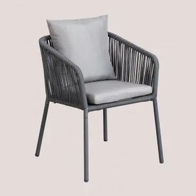 Pacote de 4 cadeiras de jardim Arhiza Classic Style Cinza Antracite - Sklum