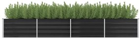 vidaXL Canteiro elevado jardim aço galvanizado 320x80x45 cm antracite