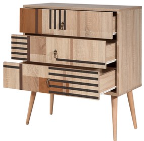 Cômoda City Trio – Multicolor – 80 cm x 89 cm x 40 cm