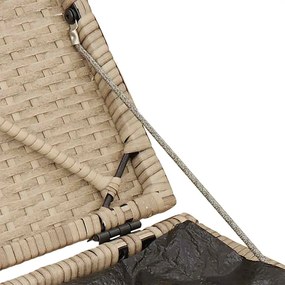 Bancos de jardim com almofadas 2 unid 40x40x43 cm vime PE bege