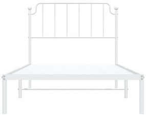 Estrutura de cama com cabeceira 100x190 cm metal branco