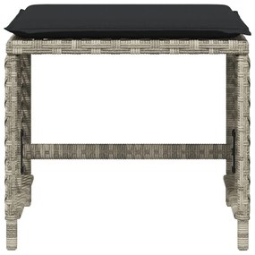 Bancos jardim c/ almofadões 4pcs 41x41x36cm vime PE cinza-claro