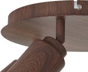 Plafon de teto Japandi madeira escura com spots ajustáveis 3-luzes IP44 - Ducha