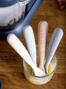 Lote de 4 colheres de silicone para a 1ª idade BEABA bege