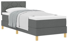 Cama Box Spring com Colchão Cinza Escuro 80x200 cm Tecido