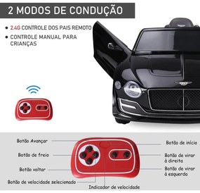 Carro Elétrico Bentley GT com Controlo Remoto e 2 Velocidades