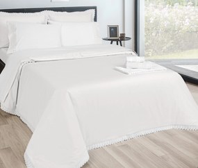 Jogo de lençóis 100% algodão branco penteado percal branco 200 fios: Branco 1 lençol de baixo ajustavel 200x200+30 cm + 1 lençol de cima 280x290 cm + 2 fronhas 50x70 cm fecha com pala interna