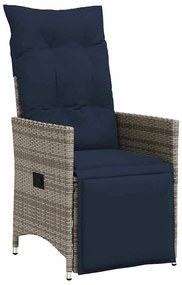 Conjunto de Jantar de Jardim vidaXL de 5 Peças com Almofadas Cinza Pol