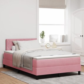 Camas Box com Colchão Rosa Pequeno Duplo Veludo
