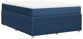Cama com molas/colchão 160x200 cm tecido azul