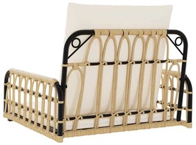 Cadeira de baloiço com almofadões 63x58x39 cm vime PE e aço