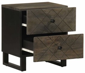Mesa de cabeceira 40x33x46 cm madeira de mangueira maciça preto