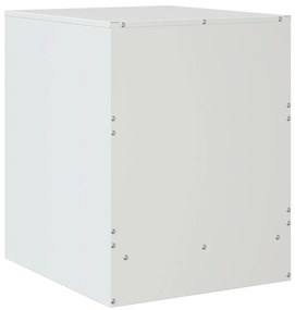 Mesa de cabeceira 34,5x39x44 cm aço branco