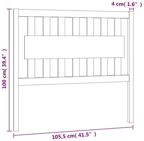 Cabeceira de cama 105,5x4x100 cm pinho maciço cinzento