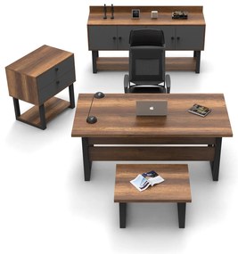 Conjunto de Mobiliário de Escritório MN09 – Baroque Anthracite – Secre