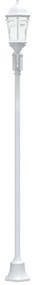 Poste de Luz de Jardim 2-Lâmpada E27 Branco 220 cm Alumínio