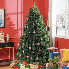 Árvore de Natal Artificial, 145 x 145 x 210 cm, Suporte Metálico Estável, Verde
