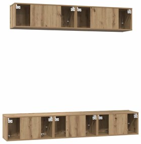 Conjunto de Estantes para TV 5 pcs carvalho artisiano