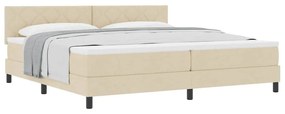 Cama Box Spring com Colchão Creme 200x200 cm Tecido