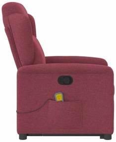 Poltrona de massagens reclin. elevatória tecido vermelho tinto