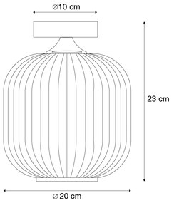 LED Luminária de teto inteligente em latão incl. Wifi A60 - Karel Art Deco