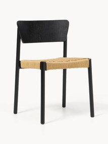 Wooden Chairs Danny with Rattan Seat, Set of 2