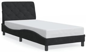 Estrutura de cama c/ luzes LED 90x200 cm veludo preto