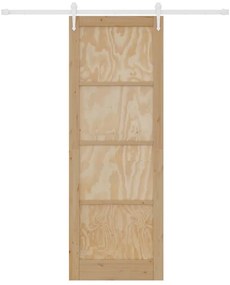 Porta Deslizante com Conjunto de Ferragens 83x232 cm Madeira de Pinho