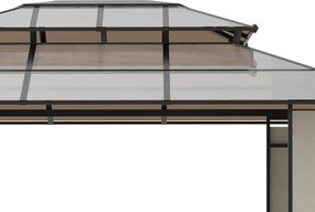 Pérgola de Jardim 3,6x3m Pérgola de Exterior com Cobertura de Policarb