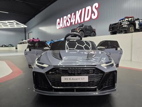 Carro elétrico infantil Audi RS6 Avant GT 12V 4x4 cinzento , telecomandado, pneus de EVA, assento em pele Cinzento