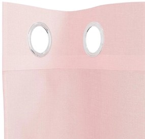 Cortinas de voile com ilhós 2 pcs rosa-claro 140x245 cm