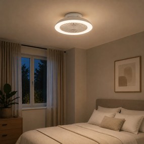 Ventilador de teto inteligente branco 59,5 cm incl. LED regulável com controle remoto - Deniz