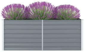 vidaXL Canteiro de jardim elevado 160x80x45cm aço galvanizado cinzento