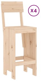 5 pcs conjunto de bar para jardim pinho maciço