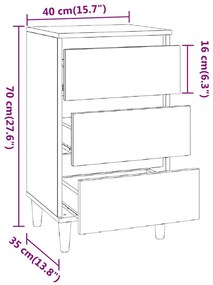 Mesa de cabeceira 40x35x70 cm derivados madeira cinza cimento