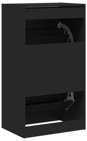Sapateira c/ 2 gavetas articuladas 60x42x108 cm preto