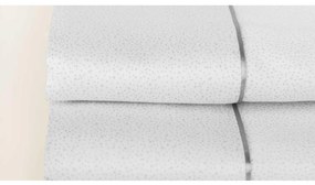 Jogo de lençóis 100% algodão cetim  -  Cibele Gamanatura: Prata 1 lençol de baixo 240x280 cm + 1 lençol superior 240x280 cm + 2 fronhas 50x70 cm