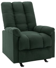 vidaXL Poltrona reclinável tecido verde-escuro