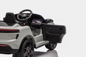 Carro elétrico para Crianças 2 a 6 anos 12V 4x4 Porsche Macan, Rodas de espuma EVA, Controle remoto Cinzento