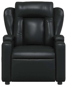 Poltrona de massagens reclinável couro artificial preto