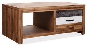 Mesa de centro em madeira de acácia maciça 90x50x37,5 cm