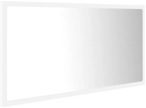 Espelho de casa de banho com LED 90x8,5x37 cm acrílico branco