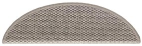 Tapetes escada adesivos aspeto sisal 30 pcs 56x17x3 cm prateado