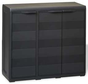 43704 vidaXL Armário de arrumação para jardim com 2 prateleiras preto