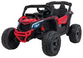 Carro elétrico para Crianças 24V 4x4 ATV CAN-AM Maverick Rodas de EVA, Assento de couro Vermelho