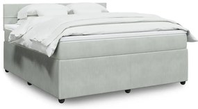 vidaXL Cama com molas/colchão 180x200 cm veludo cinzento-claro
