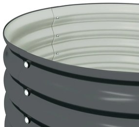 Canteiro/vaso elevado aço galvanizado 80x80x81 cm cinzento