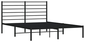 Estrutura de cama com cabeceira 120x190 cm metal preto